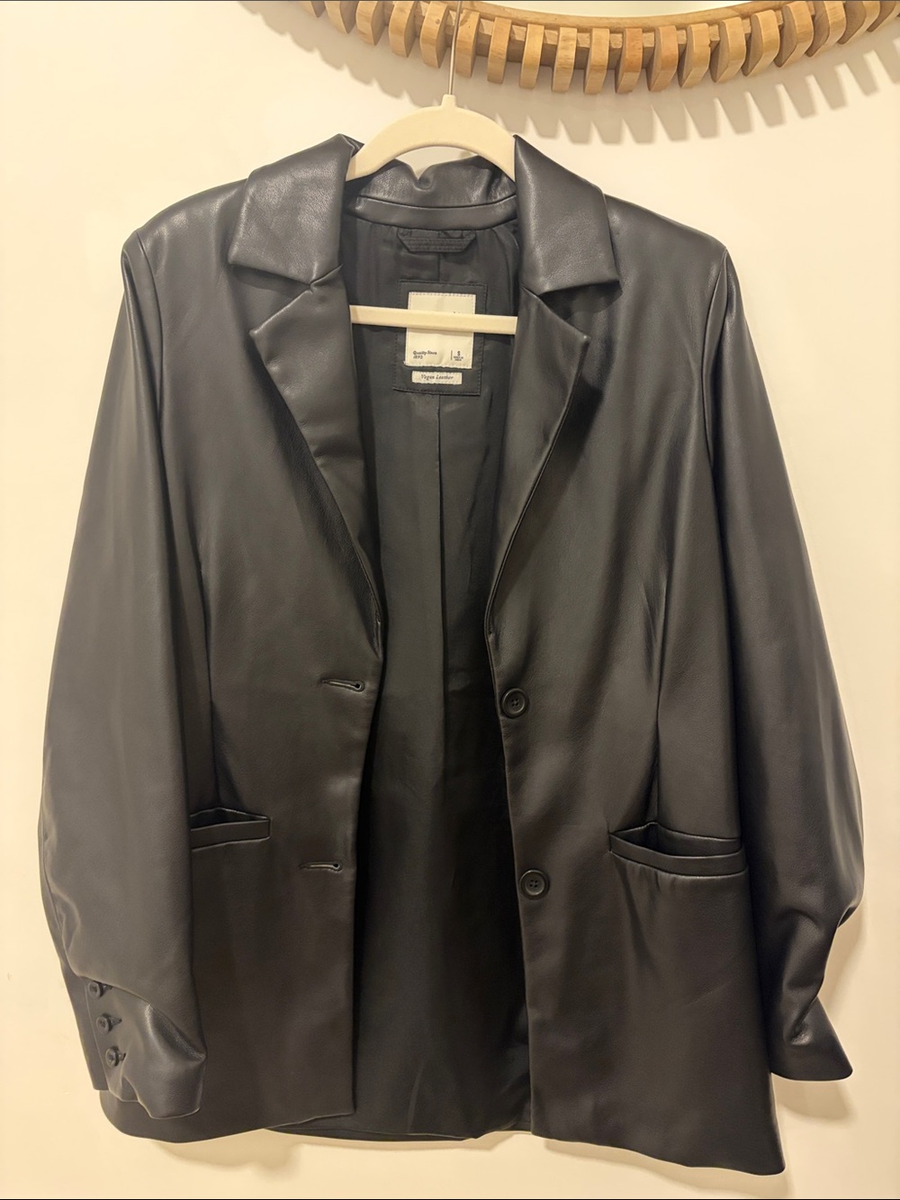 Abercrombie & Fitch Black Leather Blazer Jacket